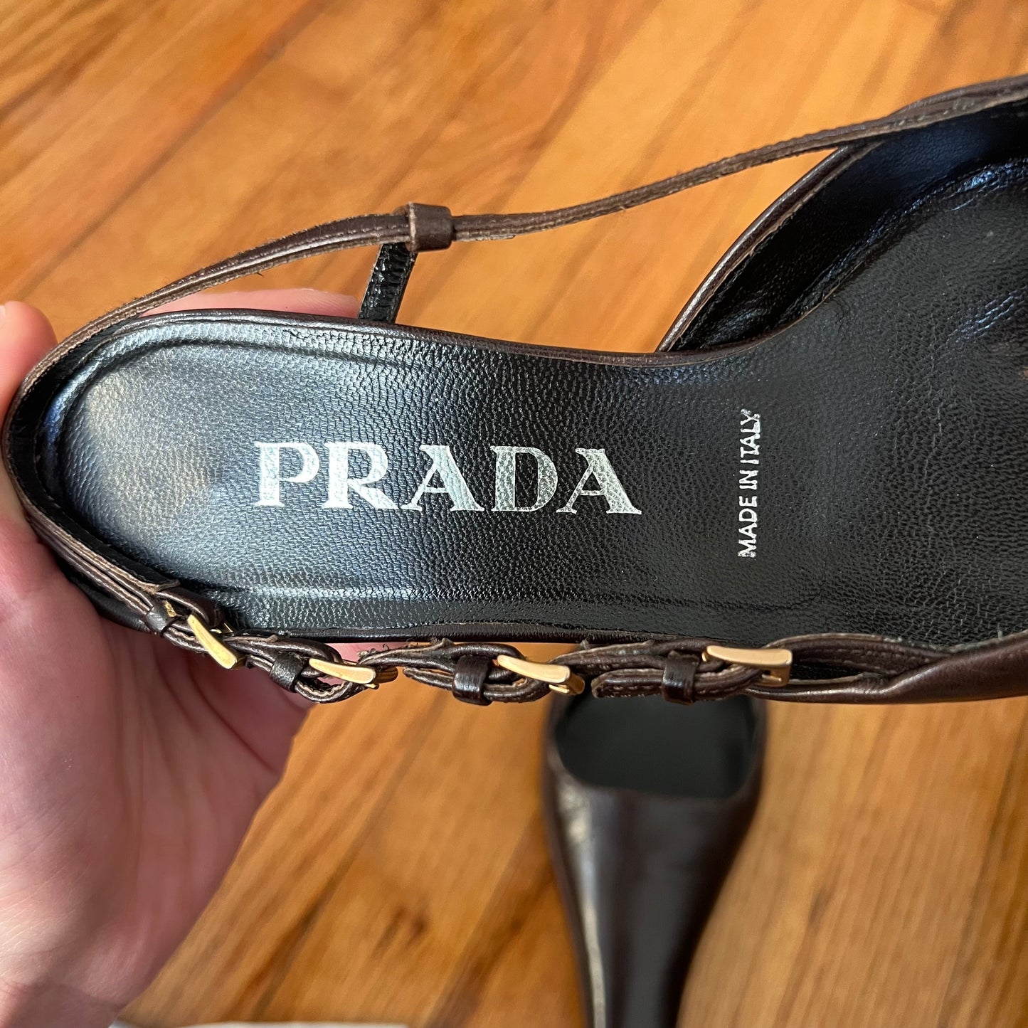 Prada slingback kitten heel