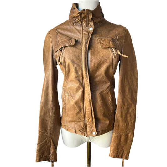 Tan moto jacket