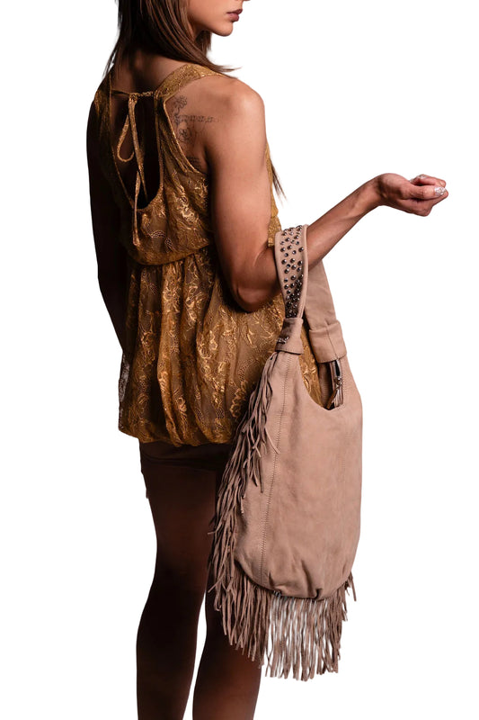 Fringe Suede Shoulder Bag