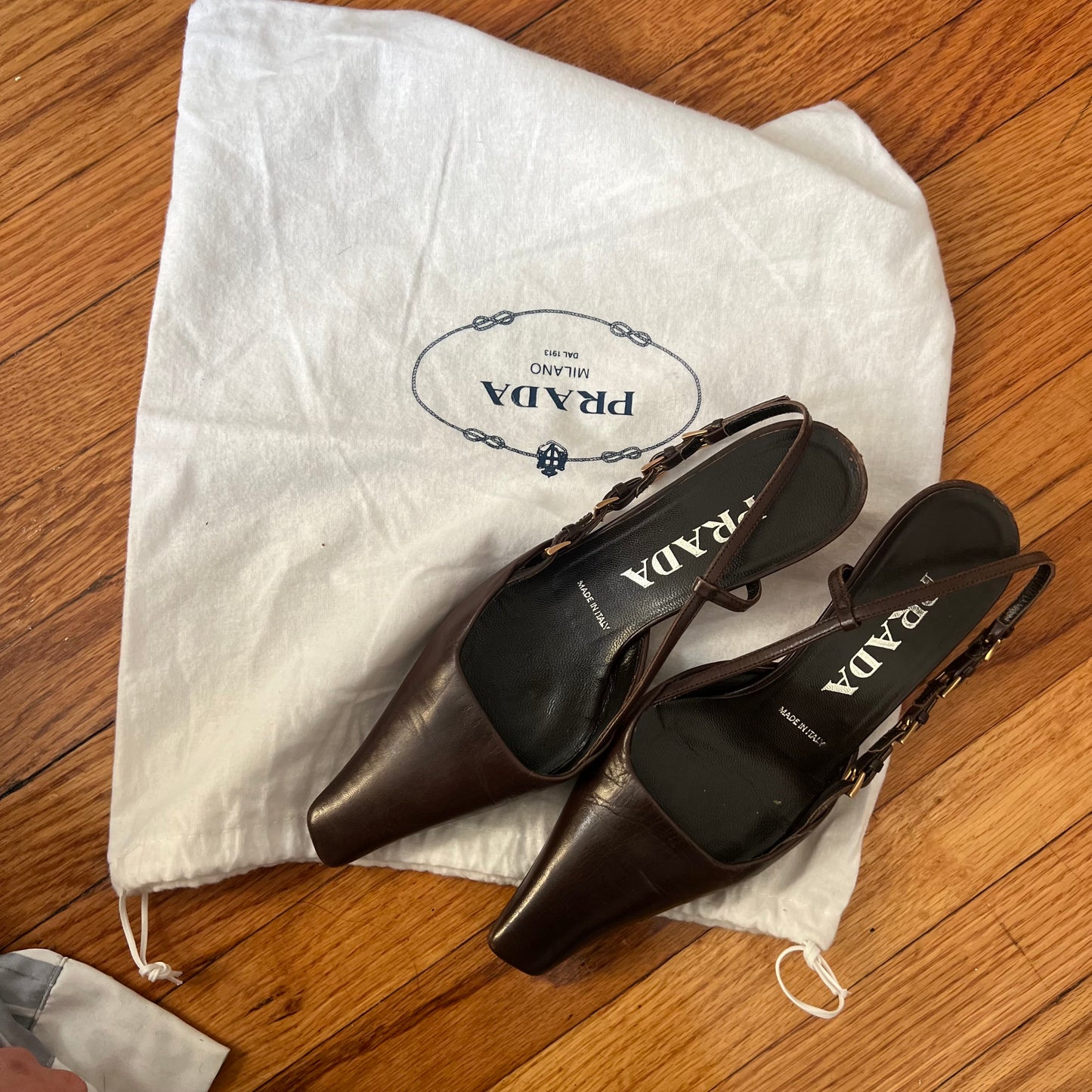 Prada slingback kitten heel