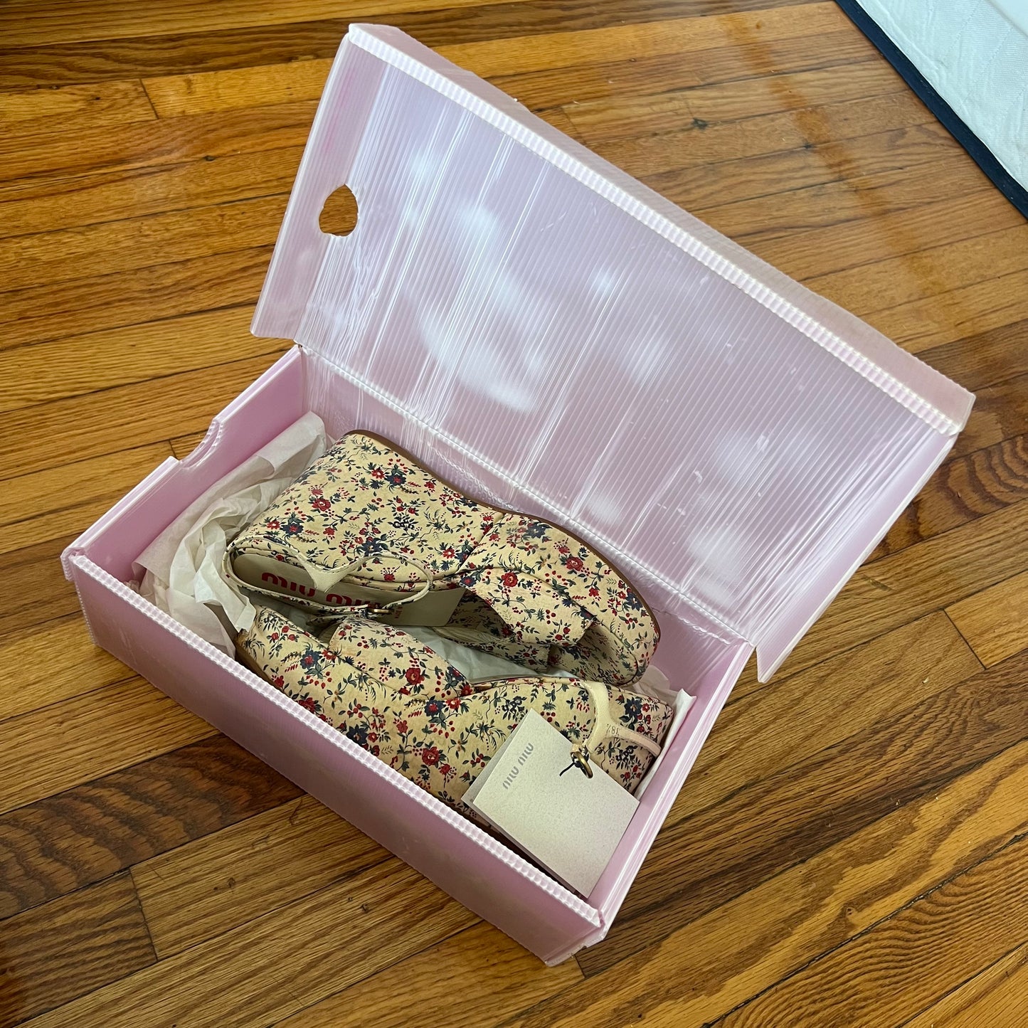 Miu Miu floral platform sandal