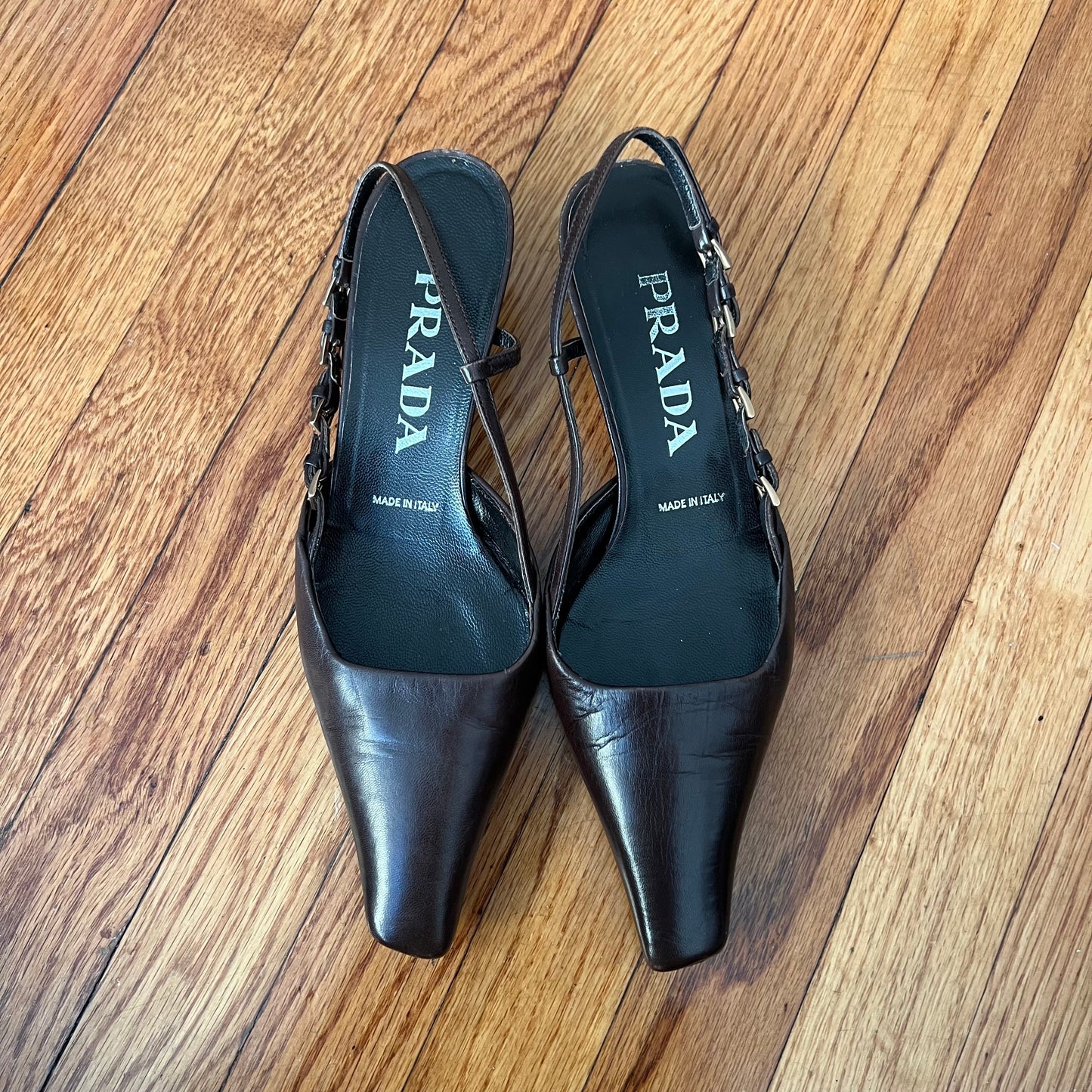Prada slingback kitten heel