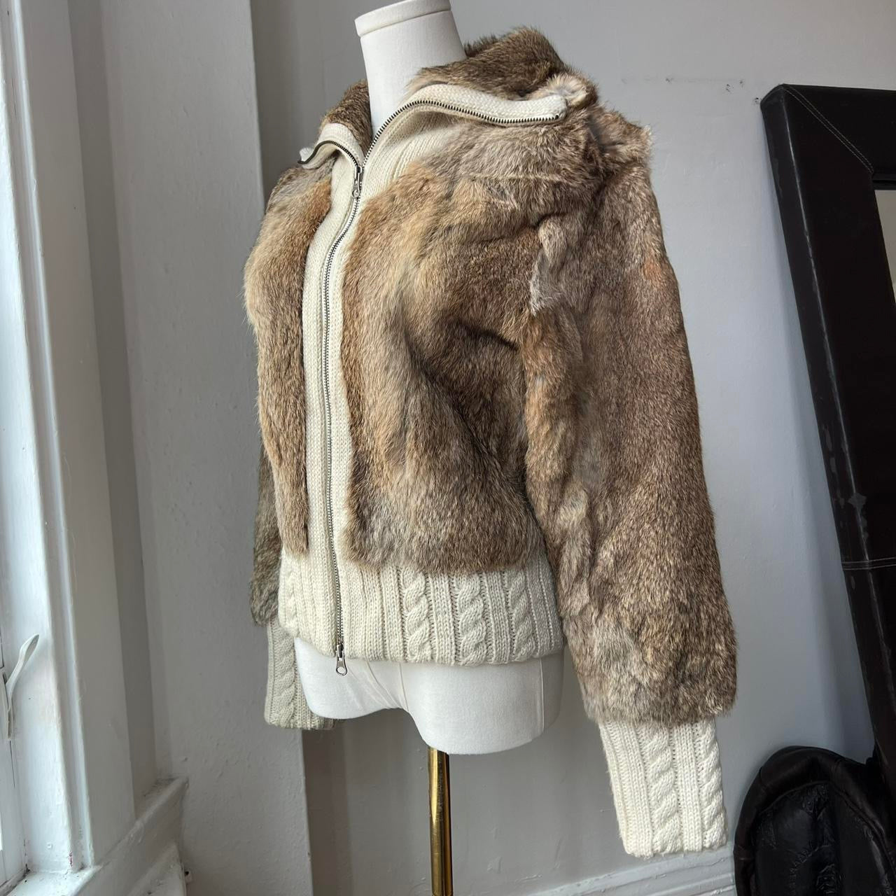 Rabbit fur zip up
